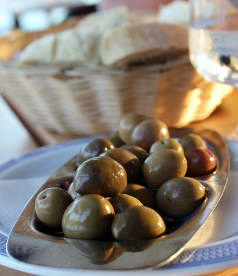 olives and bread