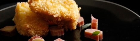 Deep Fried Brie with Fermented Rhubarb